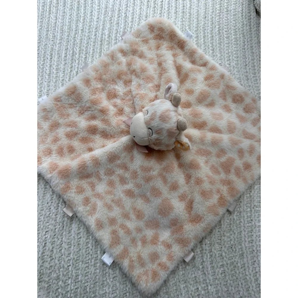 Kellytoy Giraffe Security Blanket‎ Plush Lovey Tan Spotted Tags 14x14 Nursery